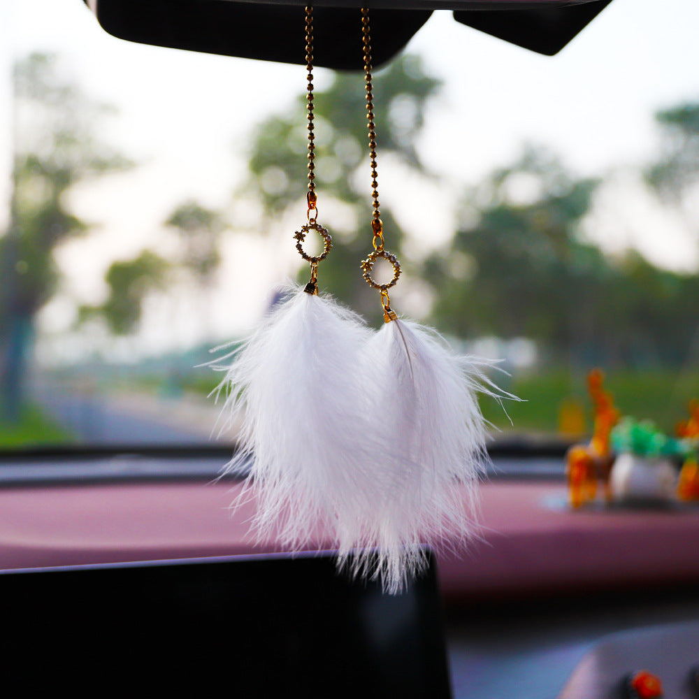 Wholesale Alloy with Diamond Feather Car Hanging